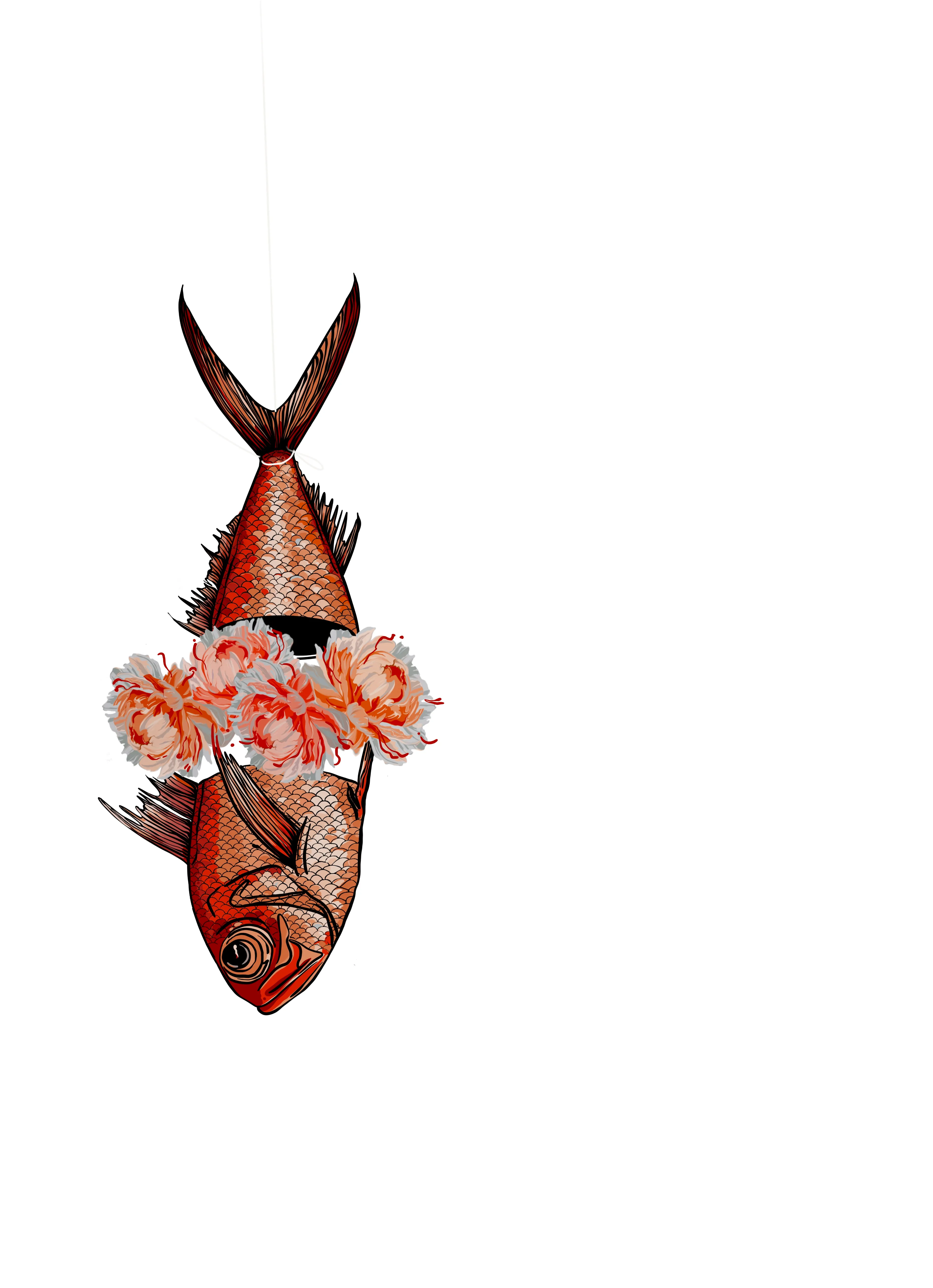 Composition “Fish with flowers”